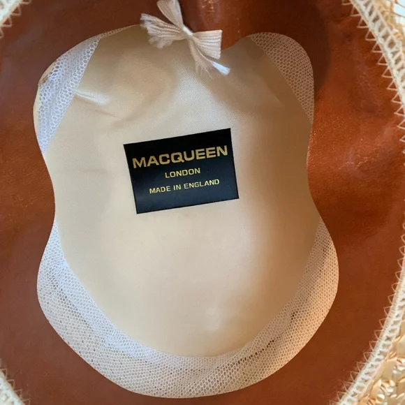 Vintage Macqueen London Straw Boater Hat 6 7/8
